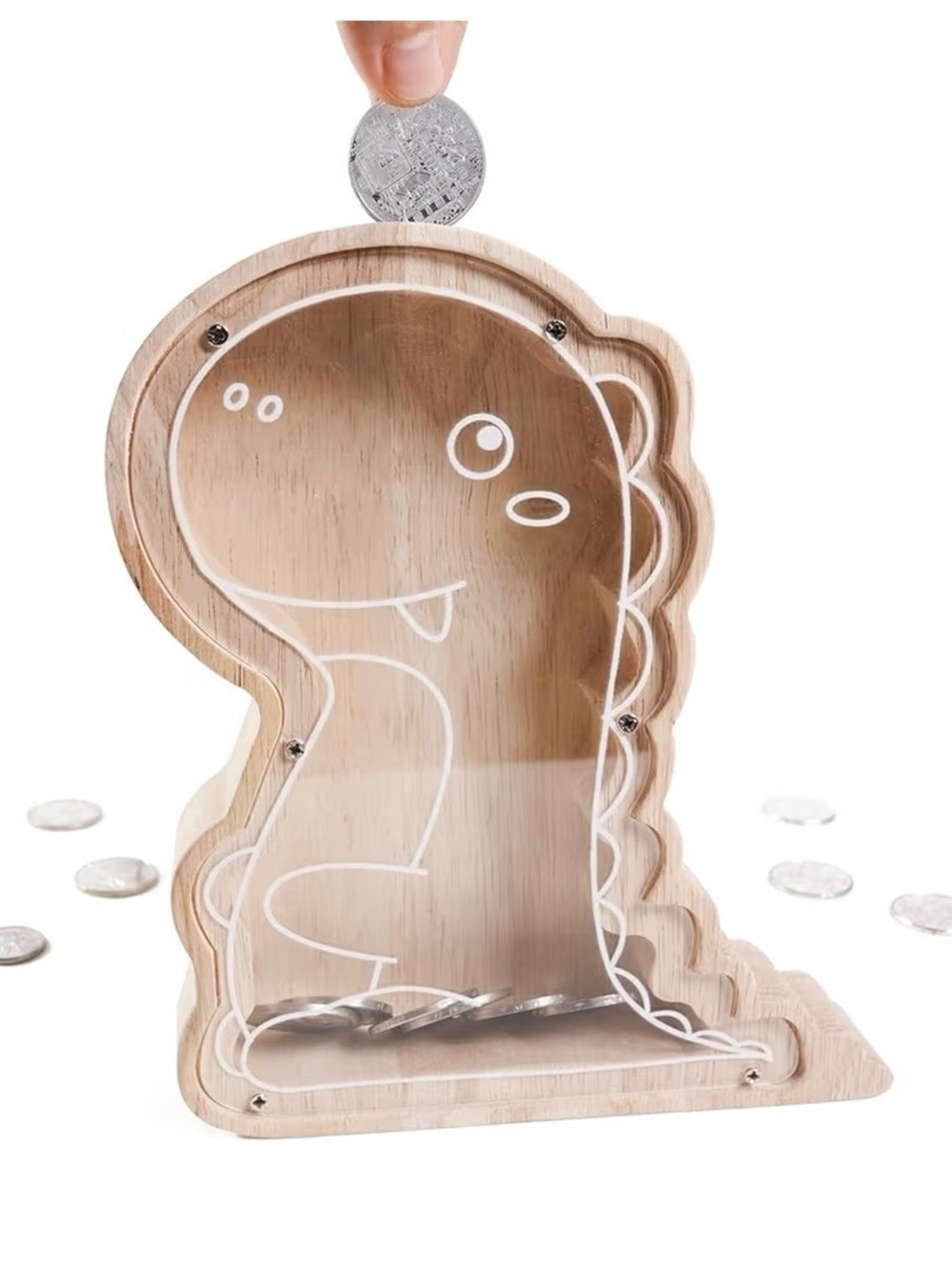 Personalize Wooden Dinosaur Bank